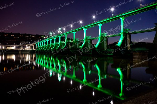 01.4 Big Dam Bridge At Night From North Little Rock Side - Professional Featured Arkansas Photos photography by Paul Caldwell